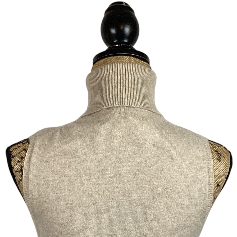 Ann Taylor Cashmere Sweater Womans Small  Sleeveless Cream Turtleneck - Picture 5 of 9